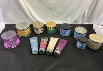 Lot Of Assorted Unused Bath And Body Works Candles And Lotion -- New Old Stock