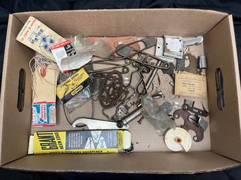 Box Of Assorted Scrap Metal And Other Items