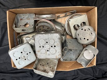 Box Of Assorted Electrical Outlet Equipment