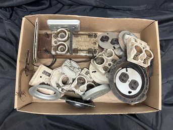 Box Of Assorted Electrical Equipment And Outlet Fixtures
