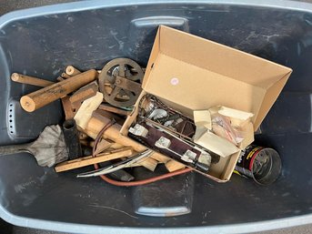 Box Of Assorted Wood Blocks And Tools