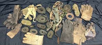 Lot Of Military Belts And Gloves