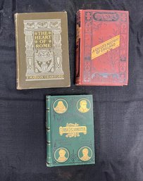 3 Antique 1880s Books The Heart Of Rome, A Child's History Of England By Dickens, The Irish National Songster