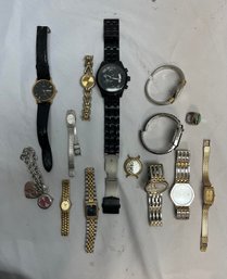Lot Of Assorted Timepieces And Watches, Elign, Sharp, Seiko, Claremont, Pulsar, Swiss Remington, Bulova, Omni