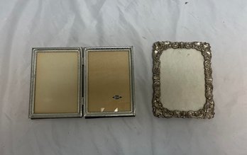 Two Vintage Picture Frames, 24 Karat Gold Plated Hinged Frame And Baroque By Wallace Frame