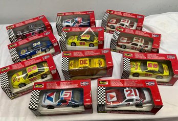 1992 Revell Die Cast Toy Racecars With Display Bases