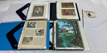 Four Binders With Various Prints And Magazine Cutouts And 'an Appeal To Heaven' Flag