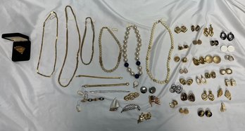 Lot Of Vintage 'napier' Jewelry Including Pins, Necklaces, Bracelets, Clip-on Earrings, And Earrings