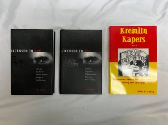 2002 Three Signed John A. Fahey Books, Two Copies Of 'licensed To Spy' And 'kremlin Kapers'
