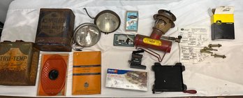 Lot Of Assorted Garage Items Including Lights, Ice Cap, Bernz-o-matic Propane Gas Lantern, Gage Wheel Kit