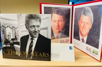 ORIGINAL Autographed 'clinton Years' Book By President Bill Clinton And Signed Al Gore And Bill Clinton Prints