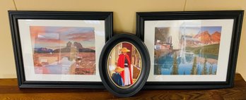 Pretty Prints Of Southwest Scenes And A Round Framed Modern Woman In Bold Colors