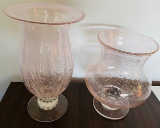 Large, Beautiful Pink Shaded Water Glass Vases