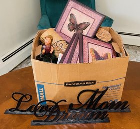 Box Of Various Home Decor Items