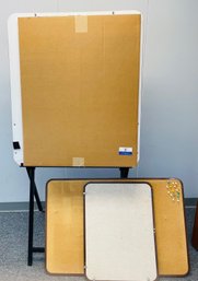 Easel With New Paper (easel Has Some Cracking, But Is Sturdy) And Several Cork Boards
