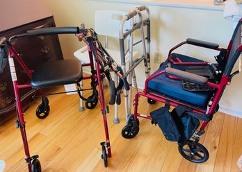 Medical Equipment: Wheelchaair, Walker, Folding Walker, Canes And Shower Chair