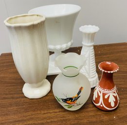 Various Pretty Vases - 2 Labeled - One 'made In America'
