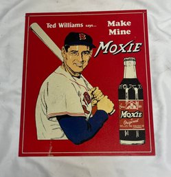 1995 Vintage Tin Ted Williams Moxie Poster, 13' X 15'