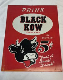 Vintage Black Kow Milk Tin Poster, 12.5' X 16'