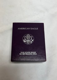 1987 Silver American Eagle One Dollar Coin, 99.9 Percent Silver With Certificate Of Authenticity