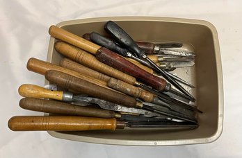 Box Of Assorted Vintage Tools, Craftsman, Nicholson, Murcott & Campbell, Buck Bros, Etc.