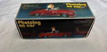 Vintage Battery Operated Mystery Action Photoing On Car Chinese Toy