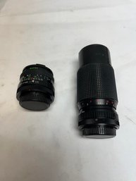 2 Cannon Camera Lenses, Star-d, Auto 200m 1:4.5 And 1:2.8