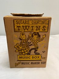 Vintage Mattel Square Dancing Twins Music Box, Music Maker Toy, In Box