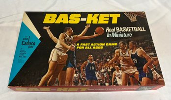 Vintage 1969 Cadaco Bas-ket Game, Real Basketball In Miniature