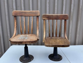 Two Vintage Heywood Eclipse Wooden Children's Chairs, Adjustable Height