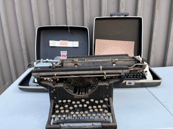 Three Antique Typewriters, Smith-corona Portable Galaxie Twelve, Royal 890 Portable, And Underwood