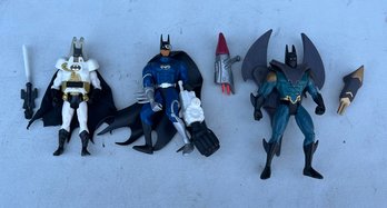 3 Vintage 1990-94 Batman Figures, Batman Returns Artic Batman, Legends Of Batman Cyborg Batman & Future Batman