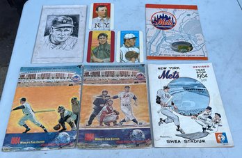 Collection Of Vintage 1960s New York Mets Collectibles, Yearbook, Programs, Scorecards, Trading Cards, Etc.
