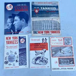 Collection Of Vintage 1960s New York Yankees Collectibles, Yearbook, Programs, Scorecards, Newpapers, Etc.