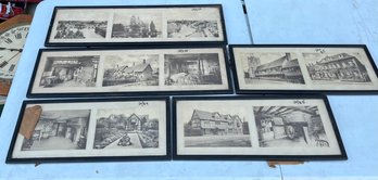 Five Vintage Black And White Photographs Of Old Houses, Bridges, And Sights, Many Relating To Shakespeare