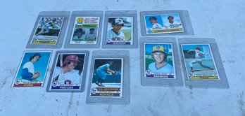 Lot Of Nine Vintage Topps Baseball Cards Including Bruce Sutter, Mike Schmidt, Lou Whitaker, Robin Yount, Etc.