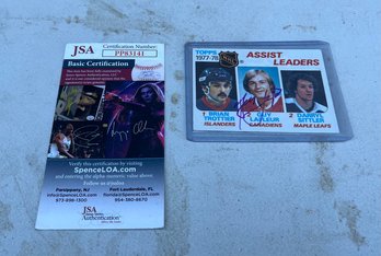 Guy Lafleur Autographed Topps 1977-78 NHL Assist Leaders Hockey Card With Certification