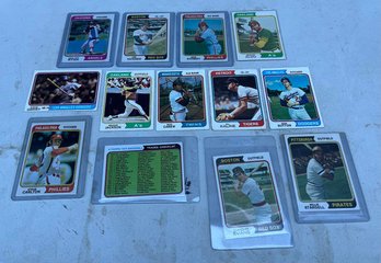 Huge Lot Of 125 Plus Baseball Cards Including Topps 1974 Trades Checklist, Steve Carlton, Reggie Jackson, Etc.