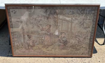 Framed With Glass Tapestry Of Japanese Women Under Cherry Blossoms