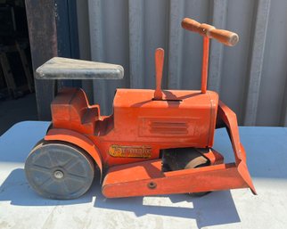 Vintage Tru-matic Metal Toy Vehicle With Maneuverable Plough