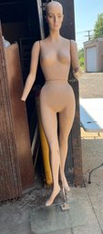 Vintage Life-sized Mannequin With Glass Stand