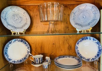 Pretty Blue Colored Plates With Tea Set And A Few Coordinating Pieces
