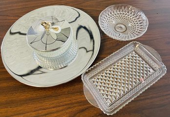 Chip And Dip Set With Extra Crystal Dishes.  New In Original Box
