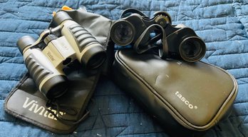 2 Pair Of Binoculars In Cases
