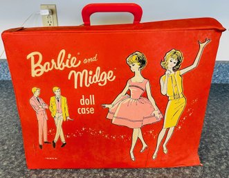 Barbie And Midge Dress Up Suitcase - With Ken And Other Barbie Dolls, Clothing And Some Accessories