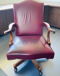 Leather And Wood Vintage Office Chair