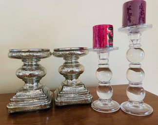 2 Sets Of Very Nice Candle Stands - Love These Shapes!