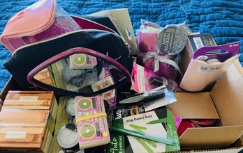 Makeup Bags And A Lot Of New Makeup And Personal Care Products
