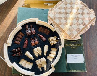 Baekgaard Imitation Ivory Chess Set New In Box (Box Intact, But Damaged)