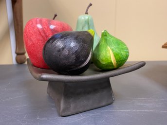 Decorative Fruit On Stand--heavy Sculpture Quality